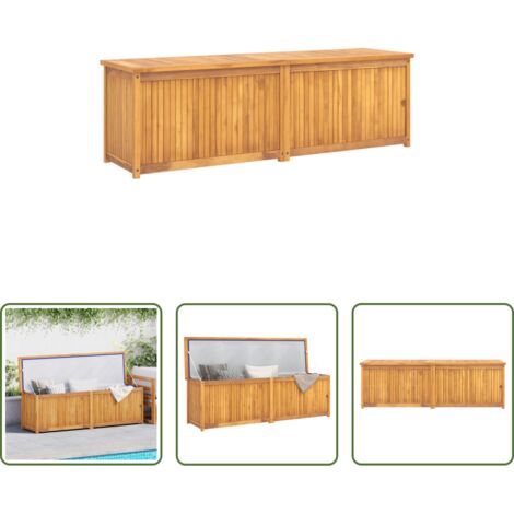 Caja de jardín -  Baúl de jardín madera maciza de teca 175x50x55 cm