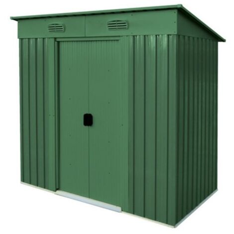 Caja de jardín de metal MAISONETTE verde 121x194x h181 cm