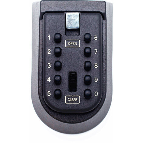 Caja de llaves combinada - La mejor caja fuerte montada en la pared para exteriores - Configure su propia combinación - Ideal para las llaves de repuesto de la casa de los padres mayores (tapa negra)