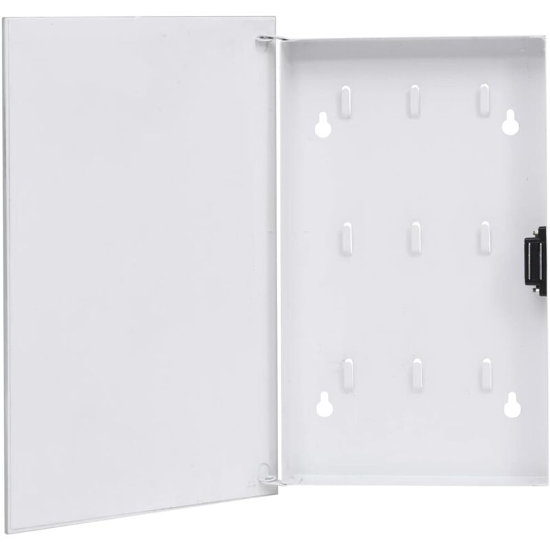 

vidaXL Caja de llaves con tablero magnético blanca 30x20x5,5 cm - Blanco