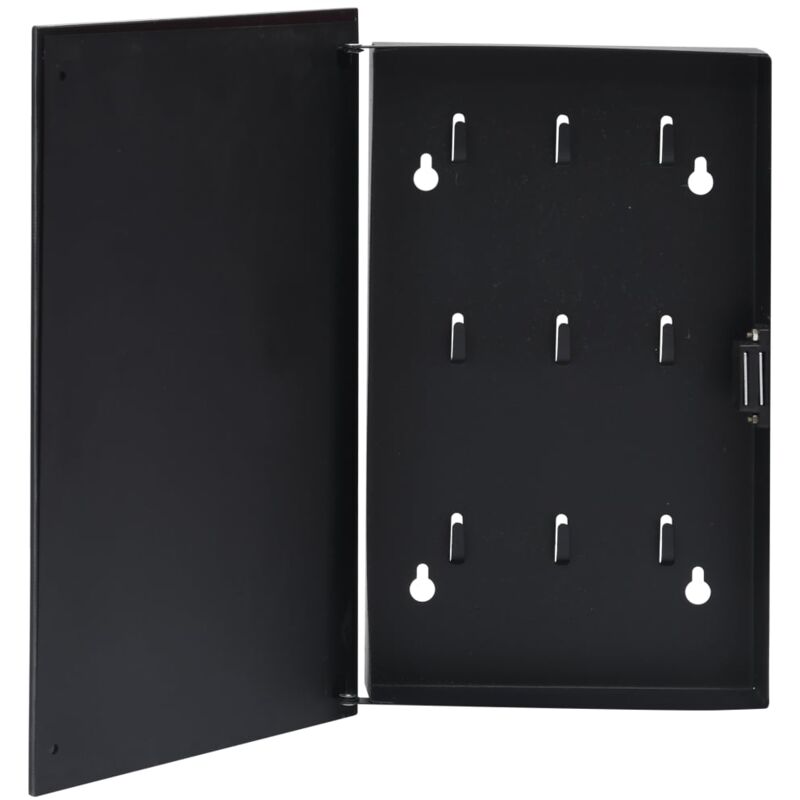 

vidaXL Caja de llaves con tablero magnético negra 30x20x5,5 cm - Negro