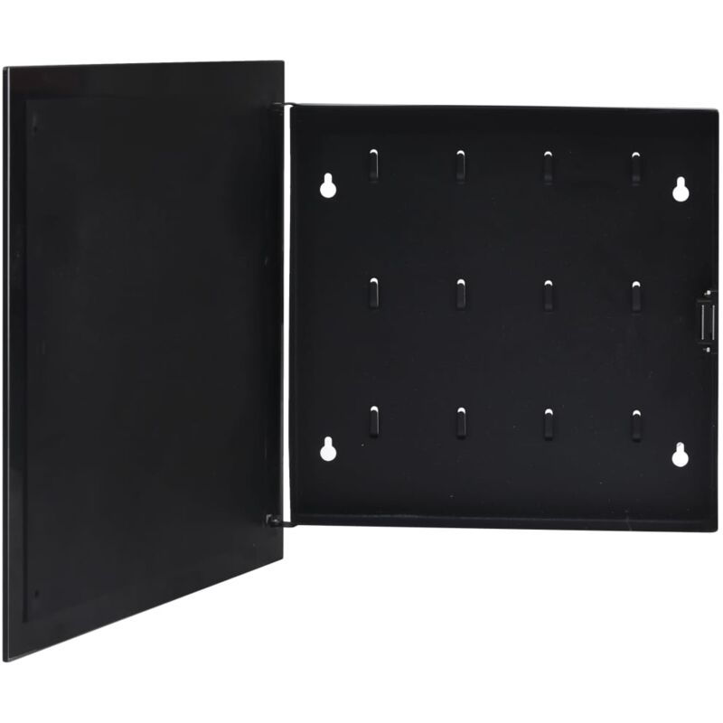 

vidaXL Caja de llaves con tablero magnético negra 35x35x5,5 cm - Negro