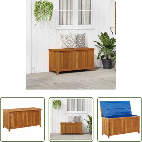Caja de madera -  Caja de almacenaje de jardín madera maciza acacia 113x50x58 cm