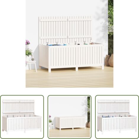 Caja de madera -  Caja de almacenaje jardín madera de pino blanco 147x68x64 cm