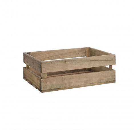 Caja de madera maciza en tono roble oscuro de 49x30,5x17,5cm