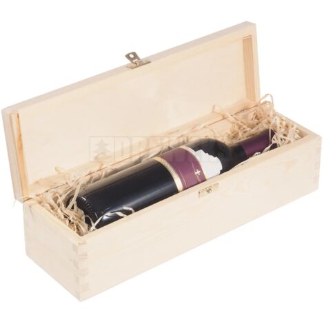 Caja de madera para 1 vino con tapa
