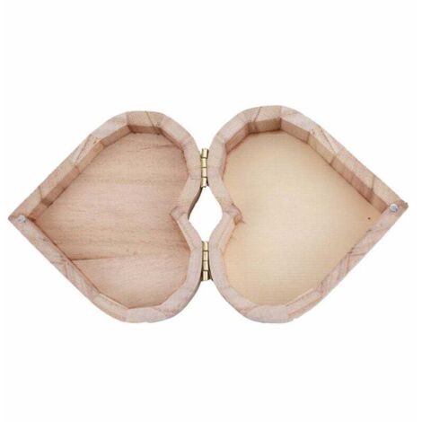 Caja de madera para guardar pasteles de té en forma de corazón, caja de madera de arcilla para niños, joyero de madera en forma de corazón