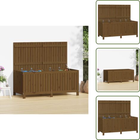 Caja de madera para jardín - vidaXL Caja de almacenaje jardín madera pino marrón miel 147x68x64 cm - Caja de almacenaje de jardín