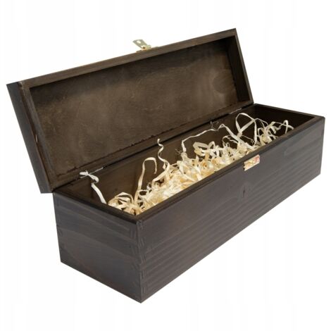 CAJA DE MADERA para vino o alcohol, MARR脫N OSCURO