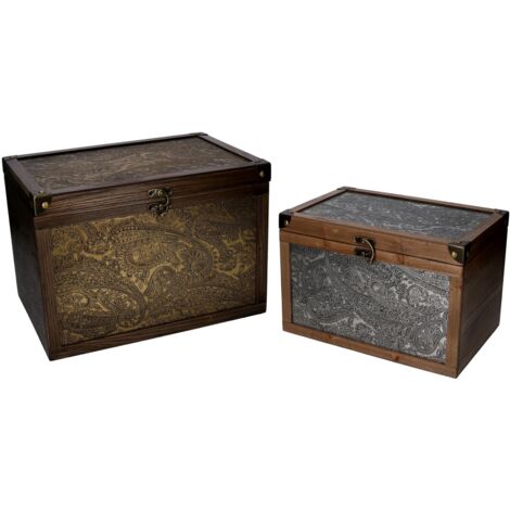 Caja de madera rectangular 1-2 cm38x26h26,7