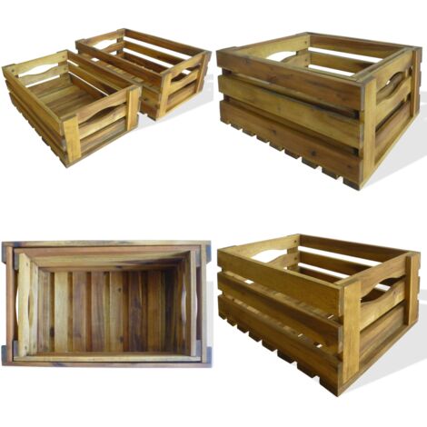 Caja de manzanas de jardín para plantar de madera de acacia - Caja de jardín - Caja de madera