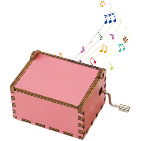 Caja de música clásica de madera grabada y decorativa, manual, con manivela: regalo de Navidad ideal.