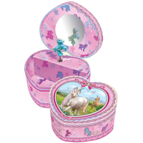 Caja de música con forma de corazón de caballo
