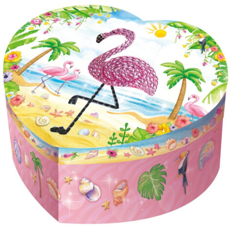 Caja de música con forma de corazón de flamenco