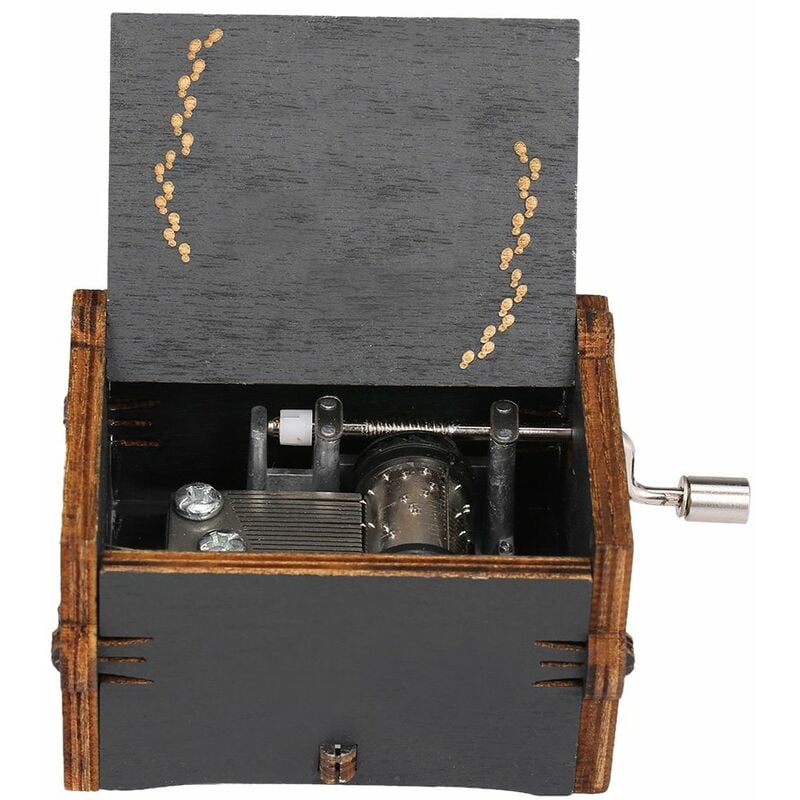 

Caja de musica con tema de madera vintage, caja de musica con grabado tallado operado a mano, regalos creativos de cumpleanos navidenos para ninos,