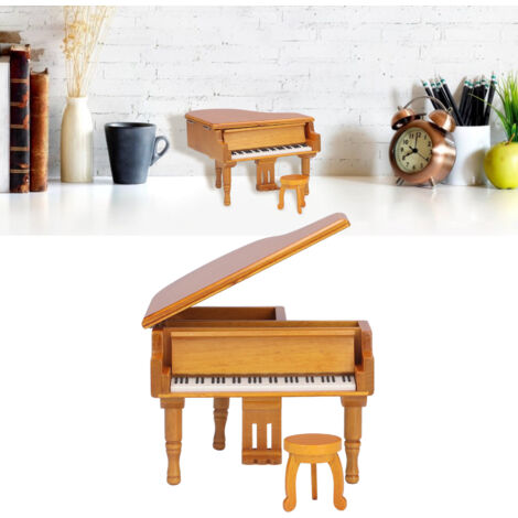 Caja de música de madera con forma de piano – Modelo clásico grande – Caja de música decorativa para Navidad, cumpleaños y San Valentín.