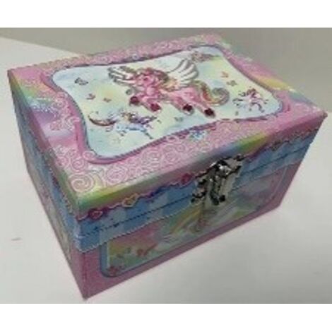 Caja de música rectangular de unicornio
