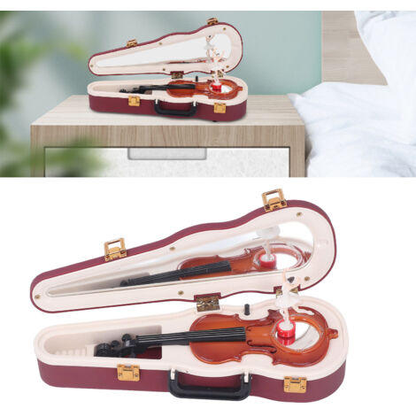 Caja de música vintage con violín y bailarina giratoria – 25 cm de alto, caja de música de plástico ecológico – figura de ballet y mecanismo musical