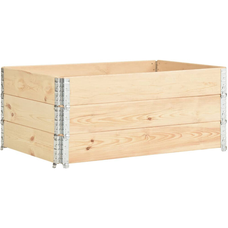 

Happyshopping - Caja de pales 3 unidades madera maciza de pino 100x150 cm