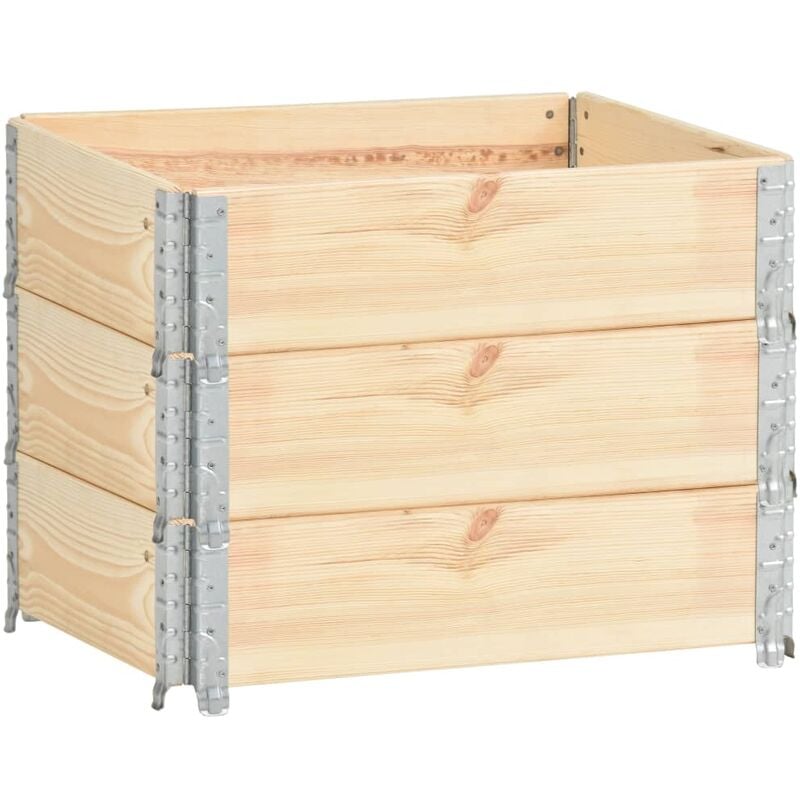 

Caja de palés 3 unidades madera maciza de pino 60x80 cm