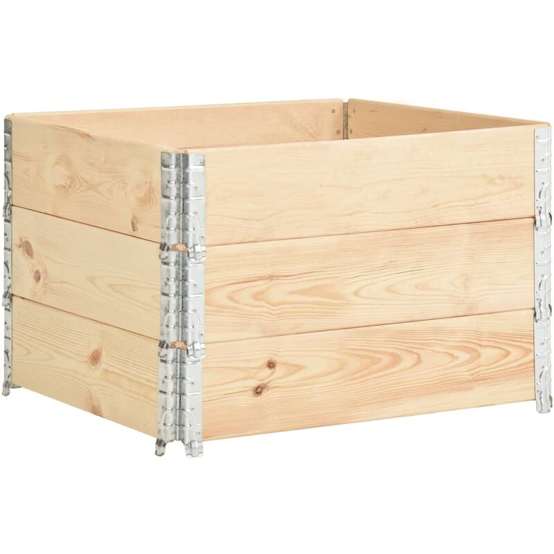 

Caja de palés 3 unidades madera maciza de pino 100x100 cm