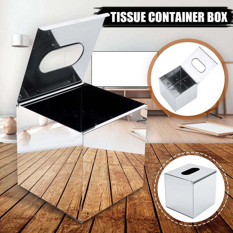 

Caja de pauelos cuadrados en acero inoxidable Caja de almacenamiento para toallero de papel para bao en casa Sasicare