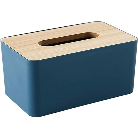 Caja de pañuelos de bambú, caja de pañuelos rectangular, dispensador de toallitas de baño, caja de pañuelos húmedos para baño, dormitorio u oficina
