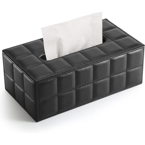 Caja de pañuelos rectangular de cuero PU para decoración del hogar, la oficina y el automóvil