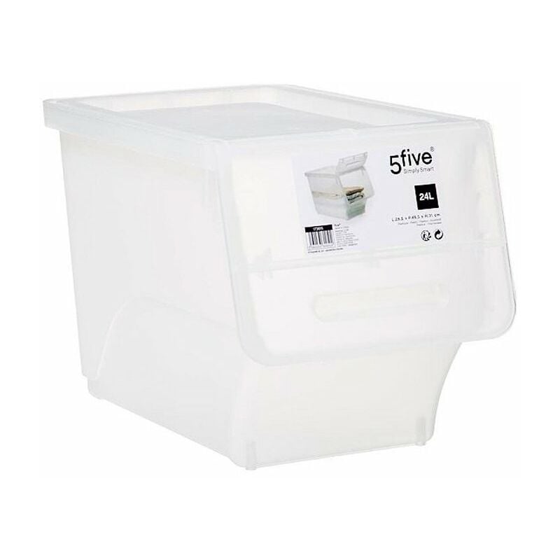 

Caja de plástico transparente apertura frontal Medidas 29X46X31CM 24L
