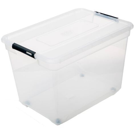 Caja de plástico transparente de 100 litros solutions+  - 5five