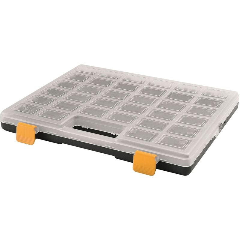 

Caja de plástico transparente L 372 x P 314 x H 40 mm, con tapa transparente