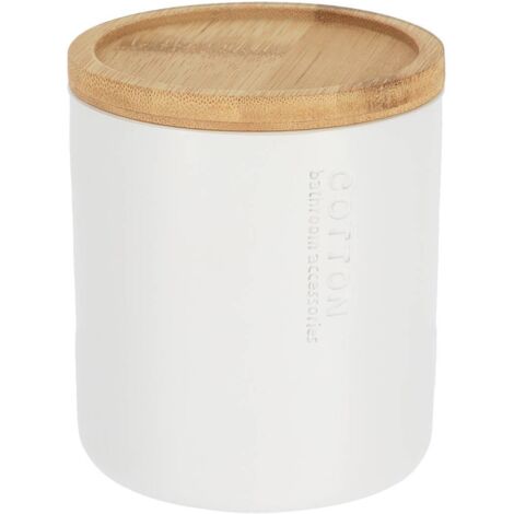 Caja de poliresina de algodón con tapa de bambú - bambú blanco - Tendance