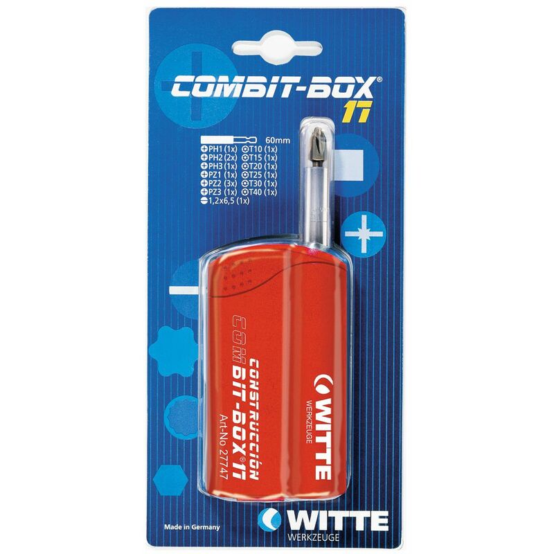 

WITTE 27776 - Caja de puntas de atornillar COMBIT-BOX 17 blíster (Tipo TiN)