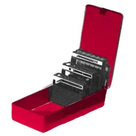 Caja de puntas elicoidales de metal, 25 piezas, vacía, Krino