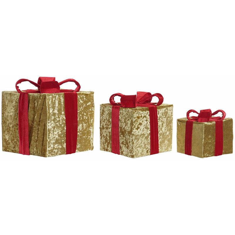 

Caja De Regalo DKD Home Decor Navidad Poliéster (3 pcs) (25 x 25 x 29 cm)