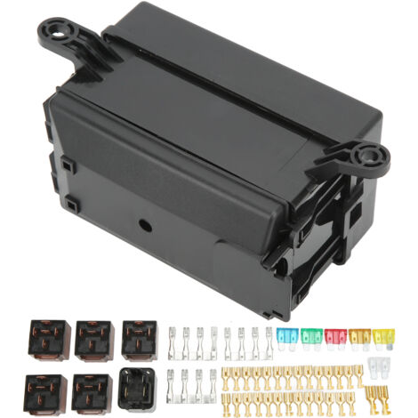Caja de relés y fusibles de 6 vías para coches y barcos con relés de 12 V, ABS, Plug and Play, kit listo para instalar.