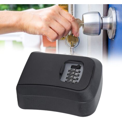 Caja de seguridad digital impermeable fabricada en ABS y aleación de aluminio, con capacidad para 5 llaves y tapa deslizante para guardarla en el garaje o el jardín.