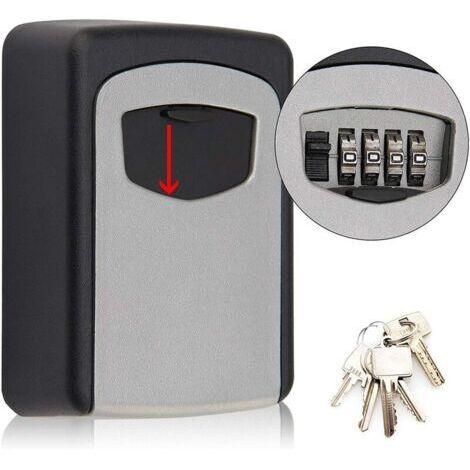 Caja de seguridad para llaves, caja de llaves de pared, caja de llaves con código de 4 dígitos, alta seguridad, impermeable y resistente a la corrosión, para uso interior y exterior, hogar, oficina, g