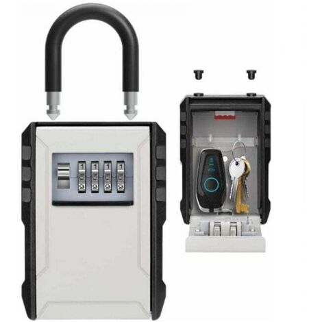 Caja de seguridad para llaves gris para exteriores, impermeable, con gancho, grande, para llaves, tarjetas, hogar, escuelas, oficinas y garajes.
