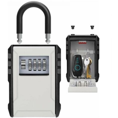 Caja de seguridad para llaves gris para exteriores, impermeable, con gancho, grande, para llaves, tarjetas, hogar, escuelas, oficinas y garajes.