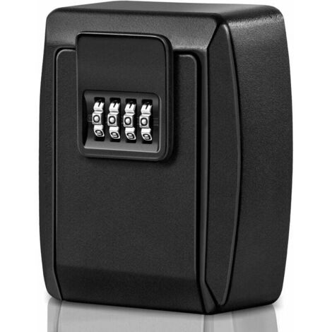 Caja de seguridad para llaves Ulisem, impermeable, para exteriores, de pared, resistente al óxido, grande, para decoración de casa, oficina, garaje y apartamento (negra).