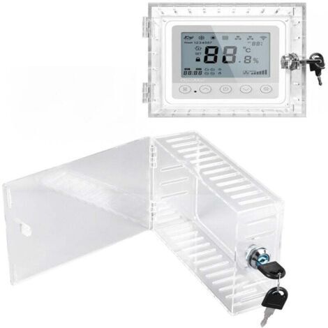 Caja de seguridad para termostato con llave, cubierta para termostato con cerradura, protector de termostato de acrílico transparente, compatible con termostatos.