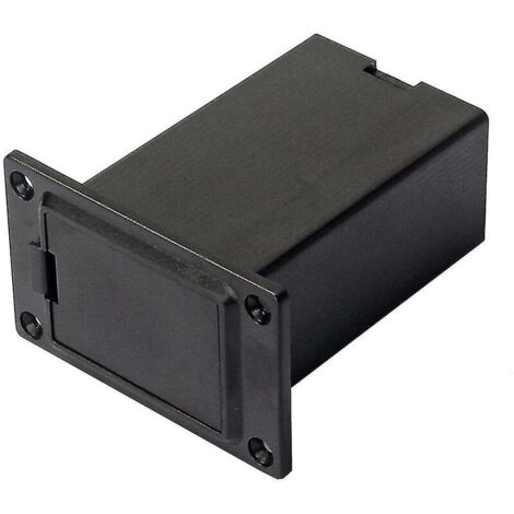 Caja de soporte negra para batería de 9V, tapa del compartimento para pastilla de bajo y guitarra (sin batería), nueva, 1 ud.