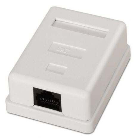Caja de superficie de 1 RJ45 Cat 6 UTP Blanco