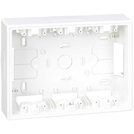 Caja de superficie para 3 elementos dobles blanco