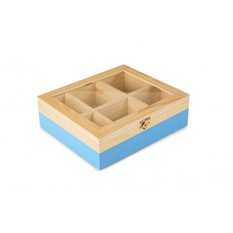 +CAJA DE TE 6 COMPARTIMENTOS AZUL - IBILI