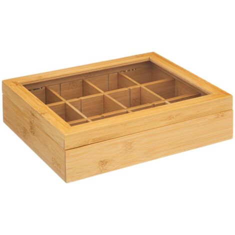 Caja de té de bambú con 12 compartimentos - 5five