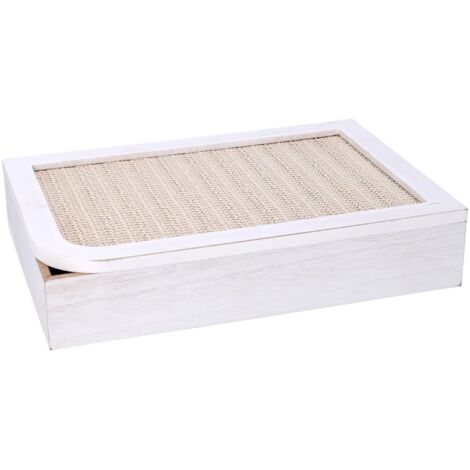 Caja de té de madera blanca rectangular cm20x6x29