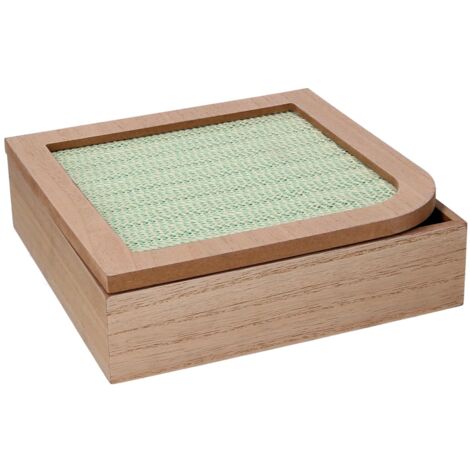 Caja de té de madera marrón cuadrada cm20x20h6