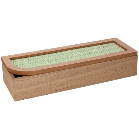 Caja de té de madera marrón rectangular cm29x10h6